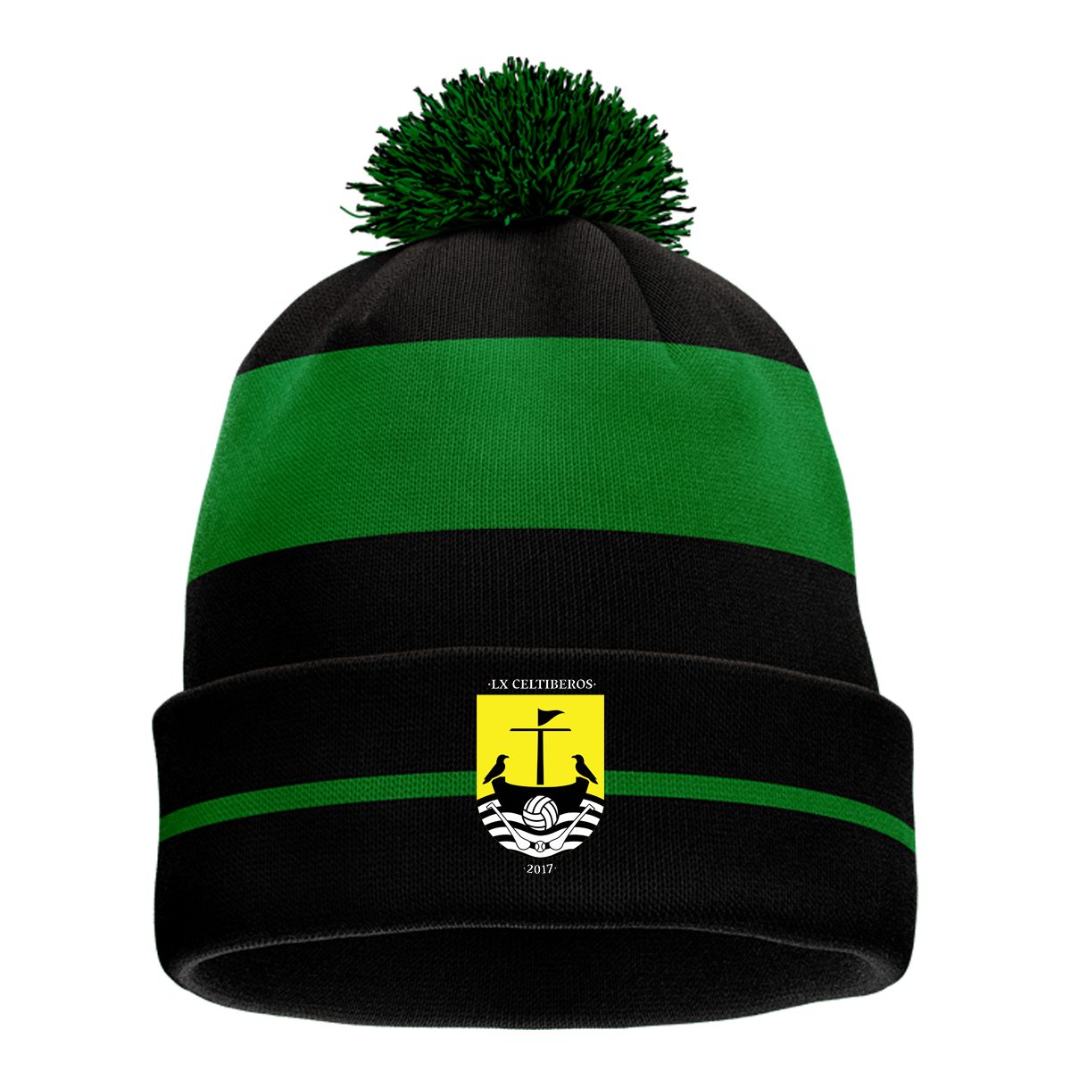 McKvr Lisbon Celtiberos GAA Core Pro Bobble Hat - Adult - Black/Green
