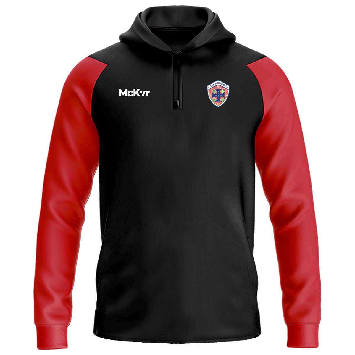 McKvr Portugal National Team GAA Core Pro 1/4 Zip Hoodie - Adult - Black/Red