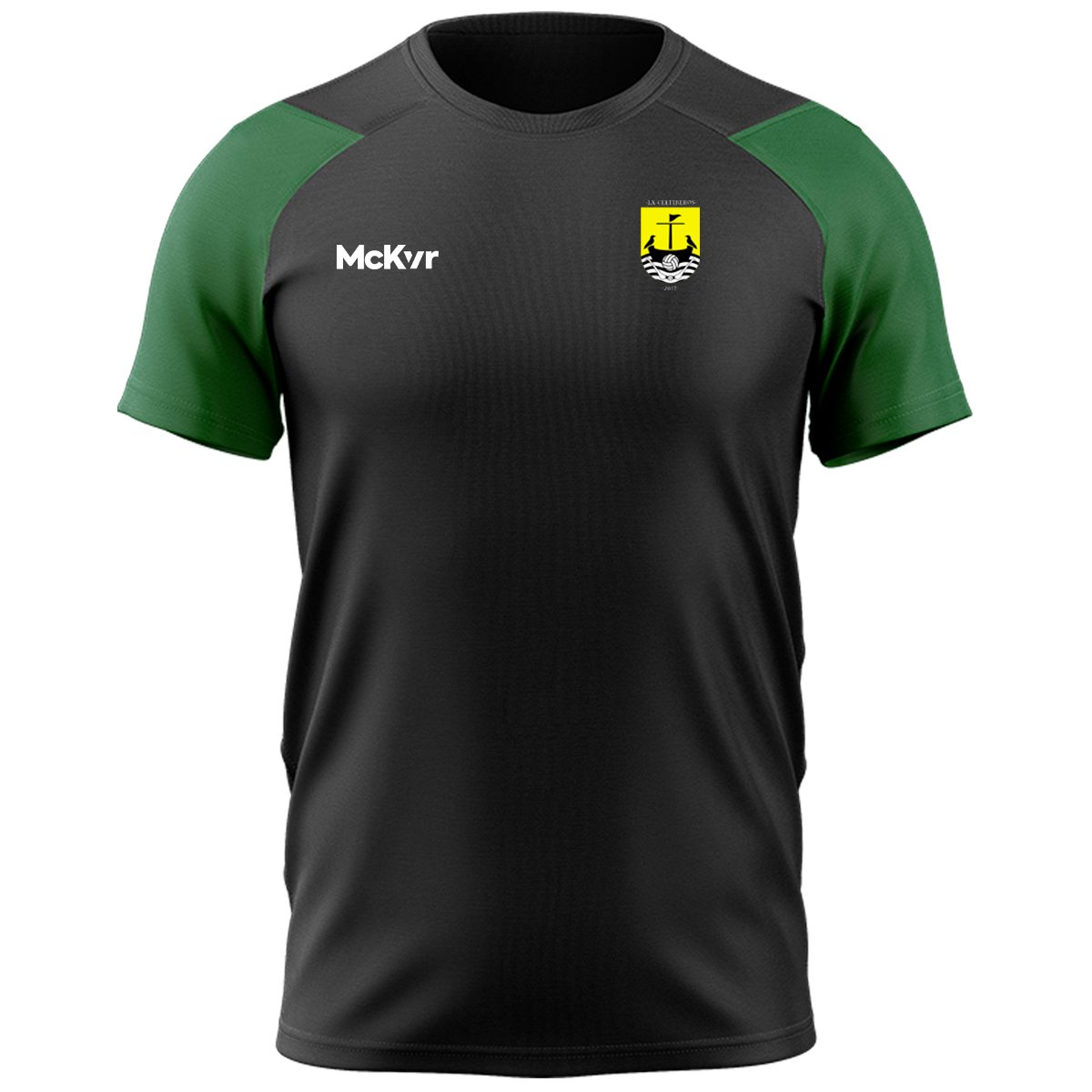 McKvr Lisbon Celtiberos GAA Core Pro Tech Tee - Adult - Black/Bottle Green