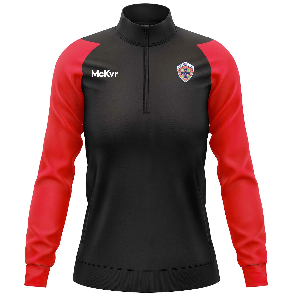 McKvr Portugal National Team GAA Core Pro 1/4 Zip Top - Womens - Black/Red
