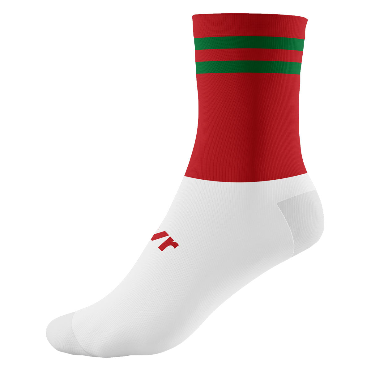 McKvr Pro Mid 2 Bar Socks - Youth - Red/Green/White