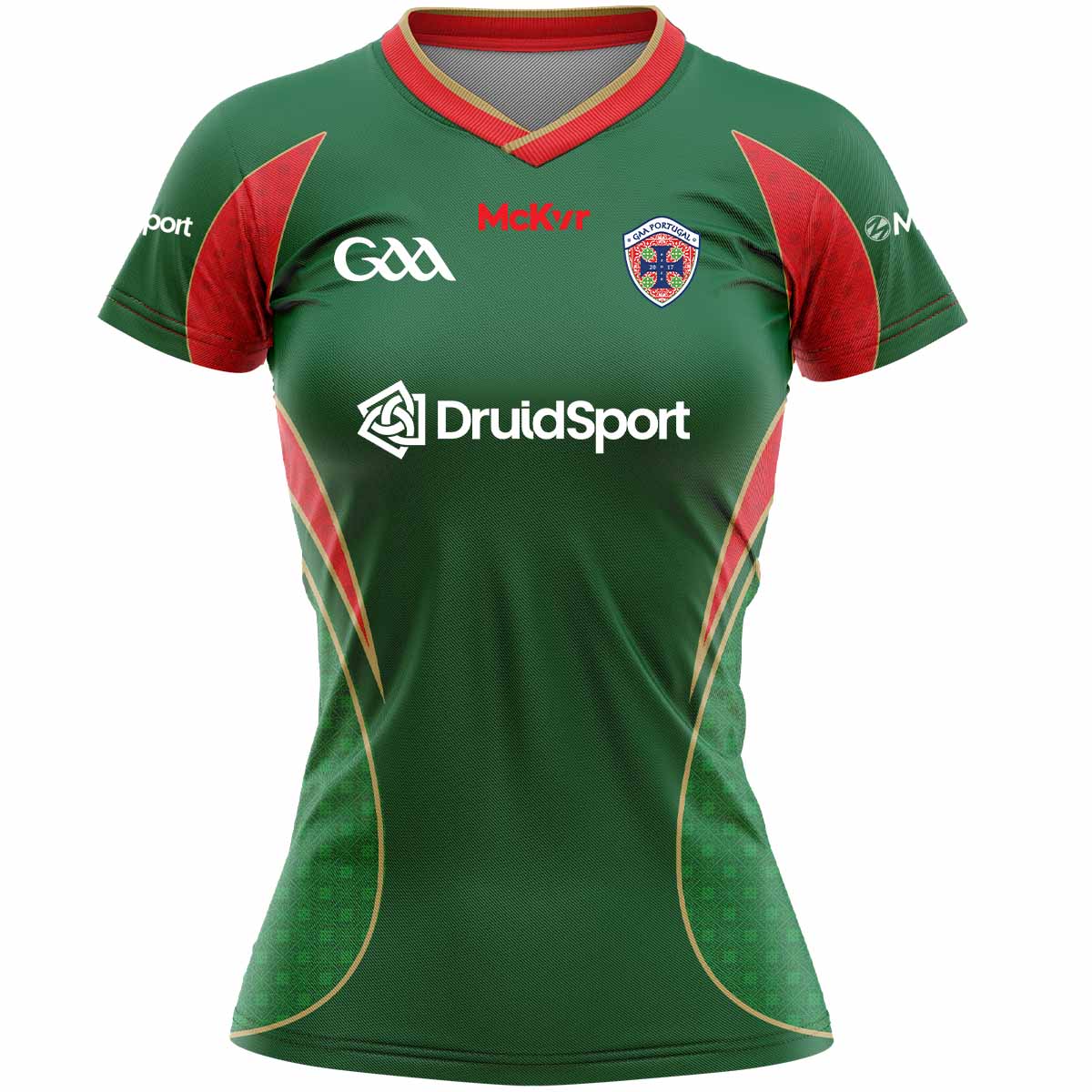 McKvr Portugal National Team GAA Goalkeeper Jersey - Womens - Green/Red